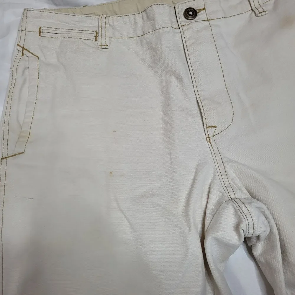 VINTAGE LL‎ Bean cream double knee straight leg gorp work pants 36x32